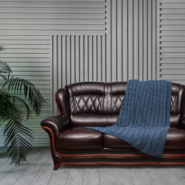 Вязаный плед Nordvic 160x120 см цвет графитовый