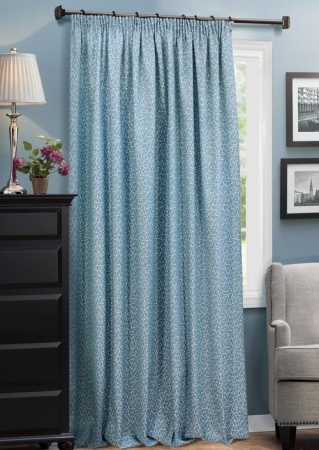 Портьера на тесьме "Domino" 220х270 голубой