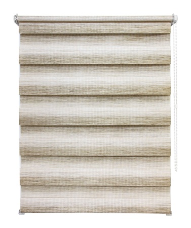 Рулонные шторы день ночь УЮТ Рафаэло цвет темно-бежевый