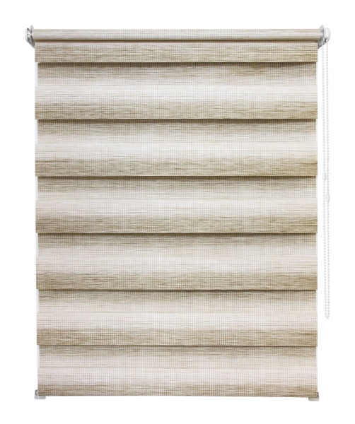 Рулонные шторы день ночь УЮТ Рафаэло цвет темно-бежевый