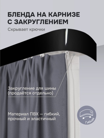 Багет для карниза 7 см, черный глянцевый