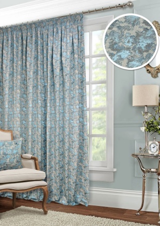 Портьера на тесьме "Fog" 200х270 см синий