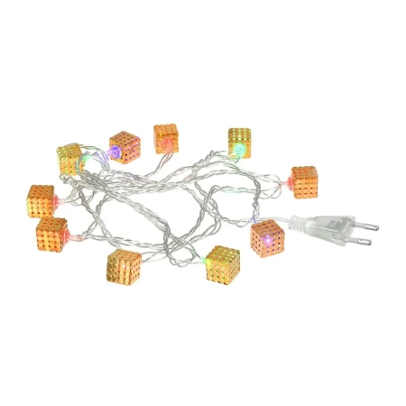 Электрогирлянда светодиодная Vegas Нить Металлические кубики мультиколор 2 м