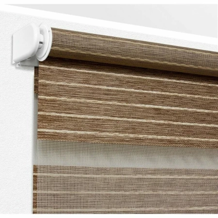 Рулонные шторы день ночь УЮТ Манчестер цвет коричневый