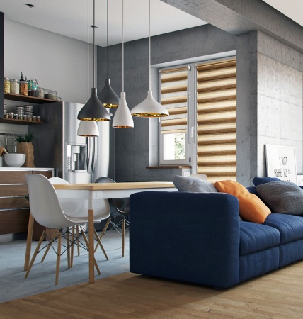 Рулонные шторы день ночь УЮТ Рафаэло цвет коричневый