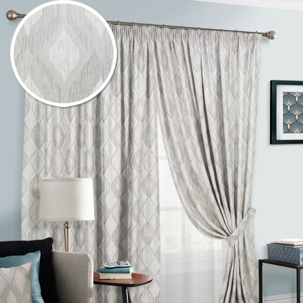 Комплект штор на тесьме "Аллегро Allegro" 2 шторы 200х270, тюль 450х270 серый