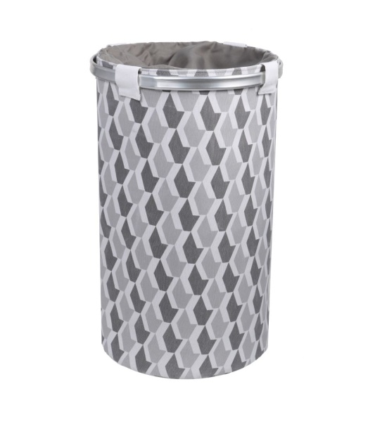 Корзина для белья на завязках FX-1033A, серая, 80л