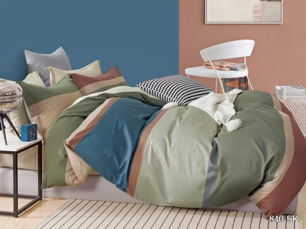 Постельное белье Евро Cleo Satin de Luxe полоски цвет мультиколор 230*250