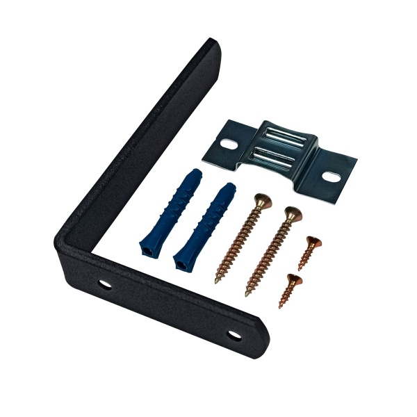 Стеновой держатель для шины, металл, 12 см, черный Стеновой держатель для шины, металл, 12 см, черный