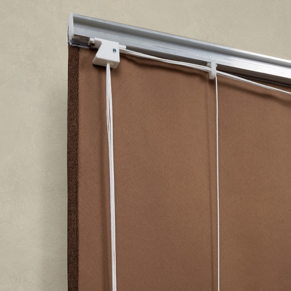 Римская штора с бахромой, Димаут, Бостон на ВМ, цвет коричневый