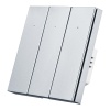 Умный Zigbee выключатель ROXIMO, трехкнопочный, платиновый, SZBTN01-3P
