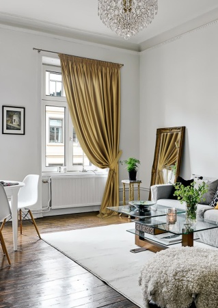 Портьера на тесьме "Lindor-SH" 200х280 горчичный