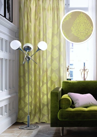Штора на тесьме "Stefanielle-SH" 200х270 зеленый Штора на тесьме "Stefanielle-SH" 200х270 зеленый