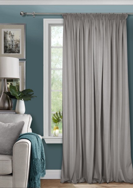 Штора на тесьме 200х270 Pudra с подхватом цвет серый