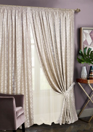 Комплект штор на тесьме "Almaz" 2 шторы 200х270, тюль 450х270 беж
