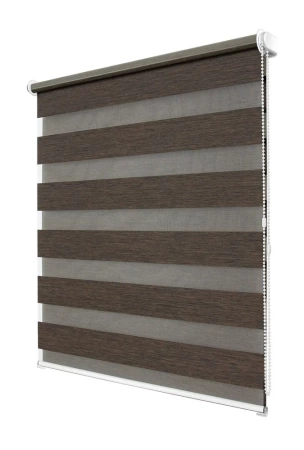 Рулонные шторы день ночь Канзас цвет тёмно-каштановый