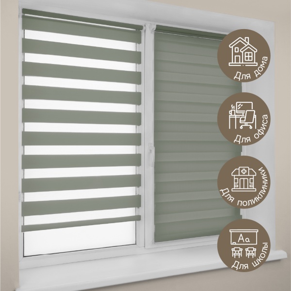 Миниролло День-Ночь NEOD`ECO, Оливковый