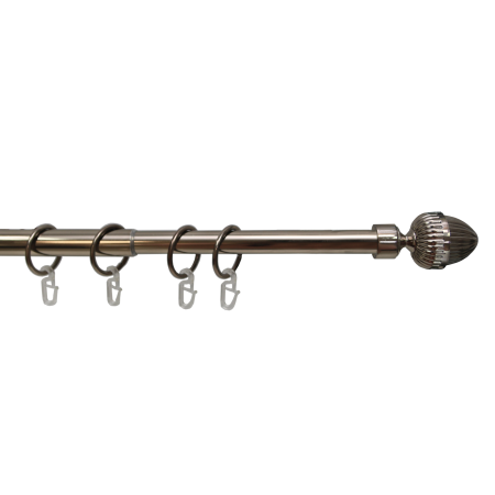 Карниз телескопический однорядный, металл, Орех, Коньяк, 160-320см Карниз телескопический однорядный, металл, Орех, Коньяк, 160-320см