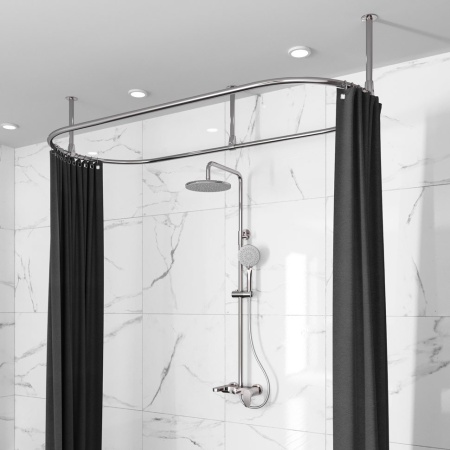 Карниз для ванной Овальный 170х70 усиленный 25 мм