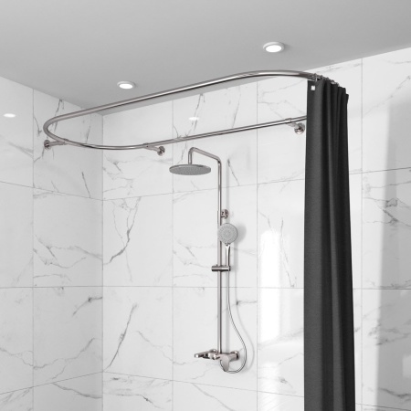 Карниз для ванной Овальный 170х70 усиленный 25 мм