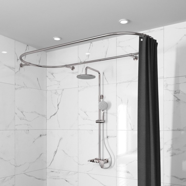 Карниз для ванной Овальный сварной 170х70 усиленный 25 мм