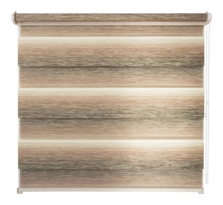 Рулонные шторы день ночь УЮТ Ливерпуль цвет бежево-зеленый