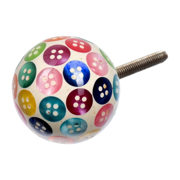 Ручки для мебели Радужные пуговицы цвет разноцветный (6 шт)