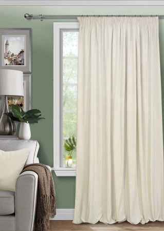 Штора на тесьме 200х270 Pudra с подхватом цвет экрю