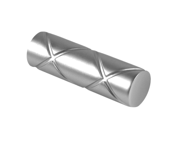 D19мм, Наконечники "Цилиндр ромбы", 2 шт., матовый хром