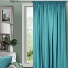 Штора на тесьме 200х270 Pudra с подхватом цвет ярко голубой