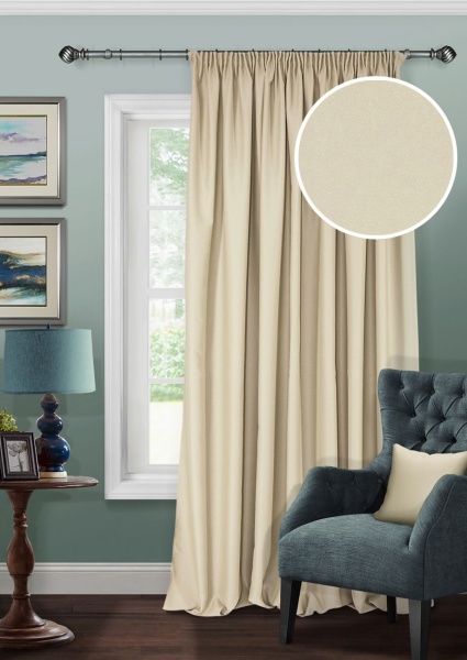 Штора на тесьме Блэкаут "Blackout-S" 200х280 беж