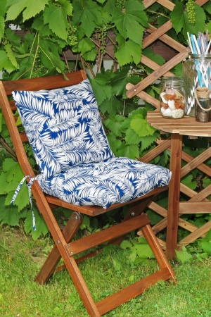 Подушка на стул с завязками 40x40 см Blue Palma с принтом