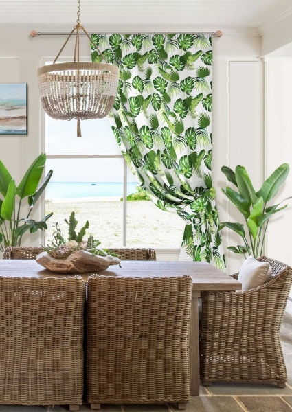 Штора на тесьме "Flavora - K" 136х175 зеленый