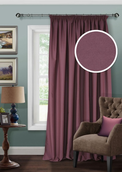 Штора на тесьме Блэкаут "Blackout-S" 200х280 фиолетовый глубокий