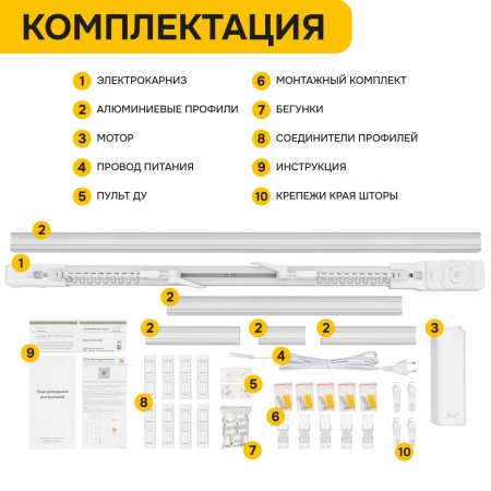 Электро-карниз MAGE 10 B (Tuya-WIFI), 3м