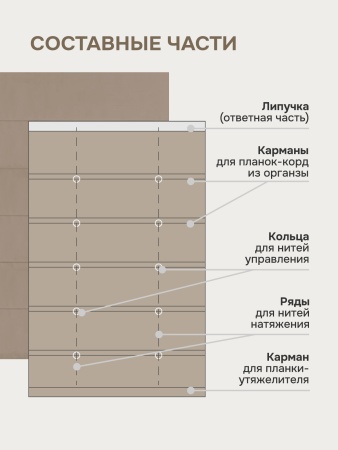 Римская штора "Лайм", Без Карниза, цвет бежевый