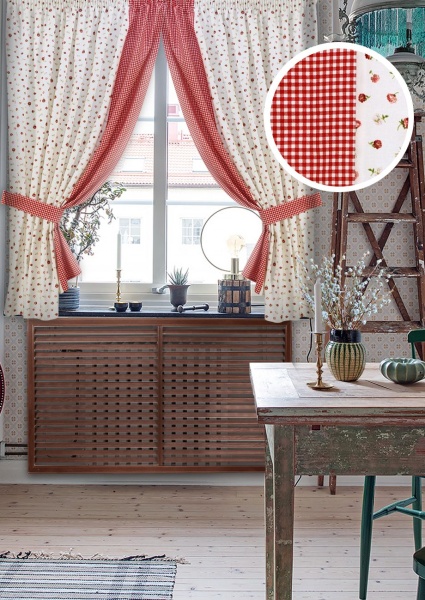 Комплект штор для кухни "Red Karen" 2 портьеры 175x175см