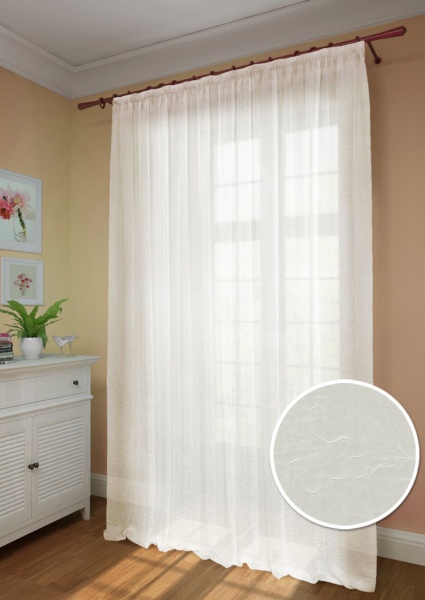Тюль на тесьме 450х275 см Cresh - XL цвет экрю Тюль на тесьме 450х275 см Cresh - XL цвет экрю
