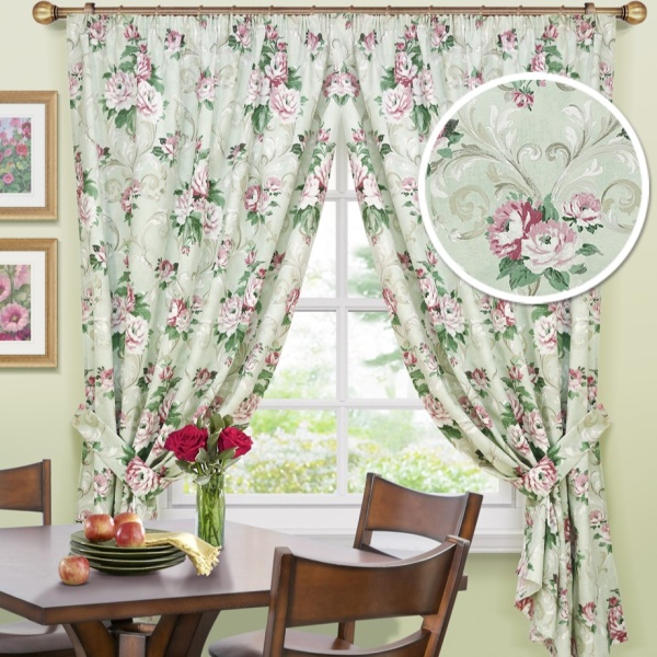 Комплект штор на тесьме Aquarelle - SK 2 шторы 136х175 см 2 подхвата с принтом