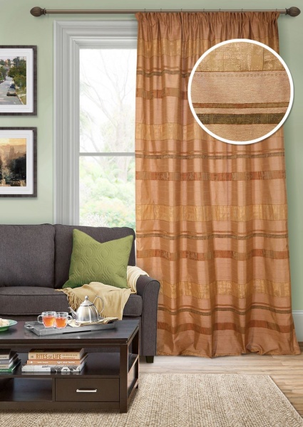 Штора на тесьме "Альборг Alborg" 146х270 коричневый
