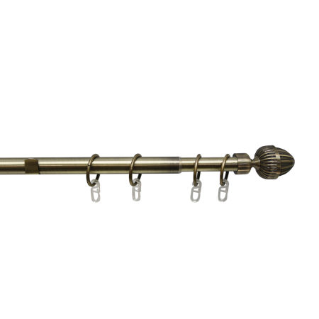 Карниз телескопический однорядный, металл, Орех, Золото антик, 160-320см Карниз телескопический однорядный, металл, Орех, Золото антик, 160-320см