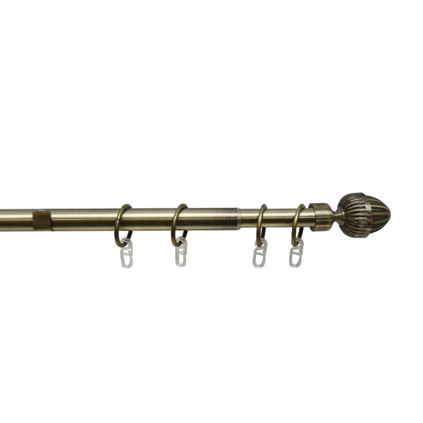 Карниз телескопический однорядный, металл, Орех, Золото антик, 160-320см Карниз телескопический однорядный, металл, Орех, Золото антик, 160-320см