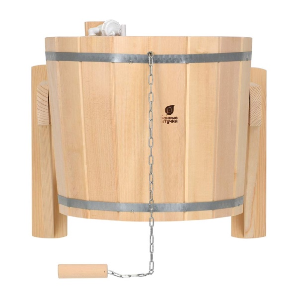 Русский душ 16 л, обливное устройство c пластиковой вставкой и наливным клапаном, липа "Банные штучки"