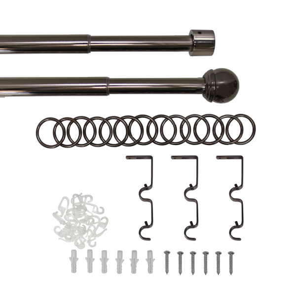 Карниз телескопический двухрядный, металл, Классика, Коньяк, 160-320см