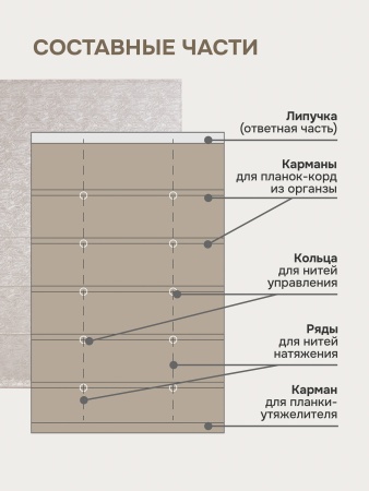 Римская штора БЕЗ КАРНИЗА, Сабина  бежевый