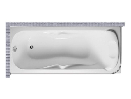 Карниз для ванной 170x75см (Штанга 20мм) Г-образный, угловой. Усиленный. Белый