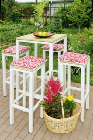 Сидушка на стул с завязками 40x40 см Red Corals с принтом