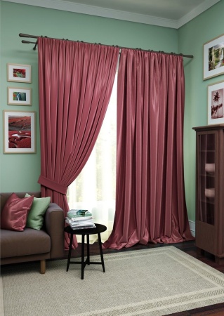 Комплект штор "Avery" 2 шторы 220х270, тюль 450х270 красный