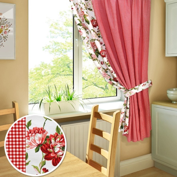 Штора на тесьме "Kimberly Red" 175x175