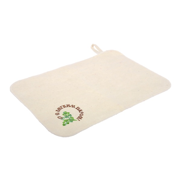 Коврик для сауны 49,5х33 см "С легким паром" "Банные штучки", войлок, 100% шерсть